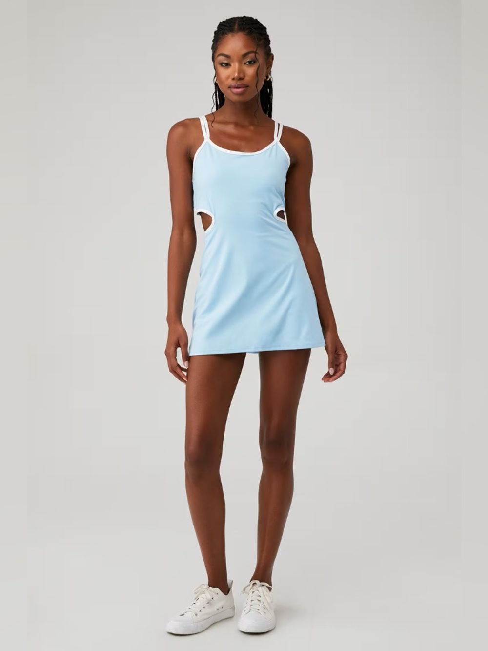 FP Movement by Free People Light Blue Cutout Skort Dress